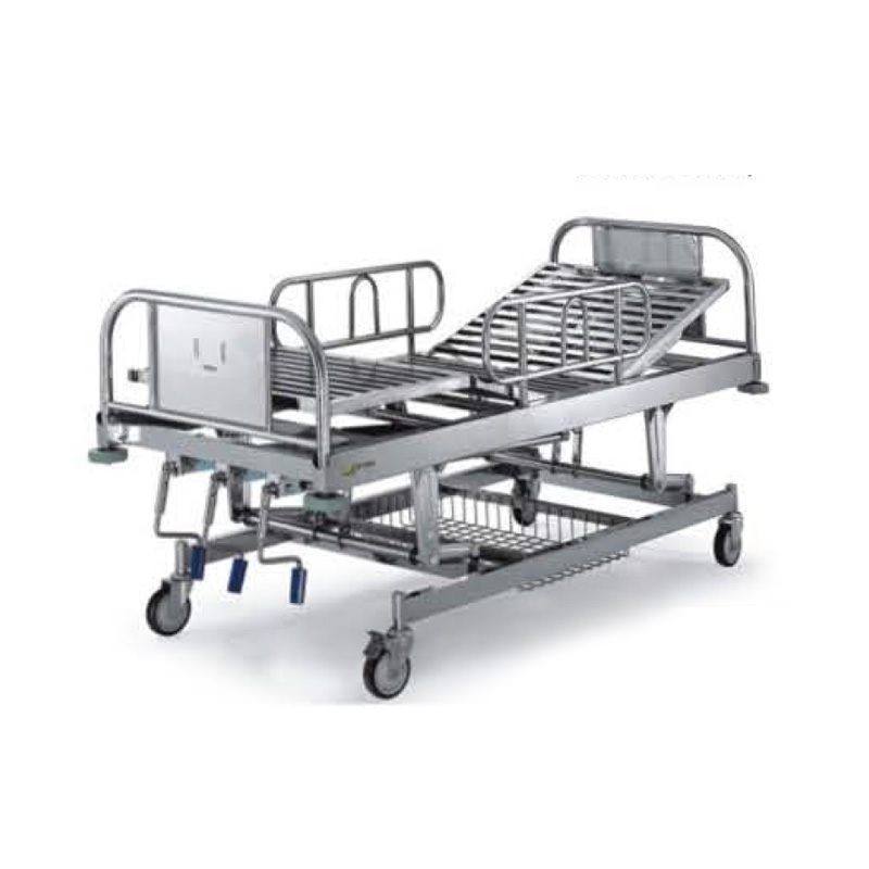 Stainless Steel Manual Three Functional Nursing Bed